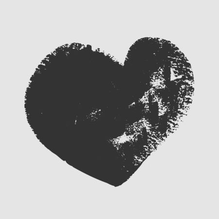 Cliche of black heart on a white background. Vector art.のイラスト素材