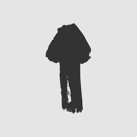 Black painted arrow showing up on a white background. Vector art.のイラスト素材