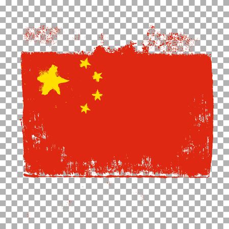 Flag of China on an empty background. Vector art.のイラスト素材