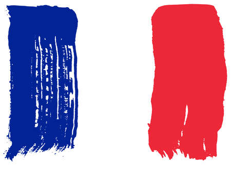 Big drawn flag of France. Vector art.のイラスト素材