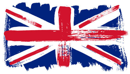 Big drawn flag of Great Britain. Vector art.のイラスト素材
