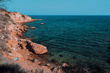 blue sea on the island of Cyprusの写真素材