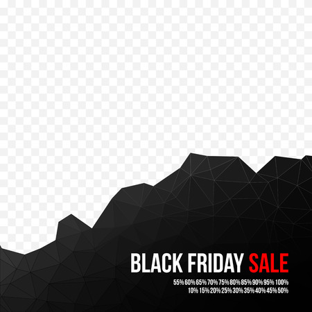 Black Friday sale low polygonal. Shopping discounts promotion. Black Friday banner. Vector illustrationのイラスト素材