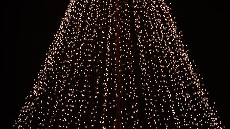 Yellow gold Christmas Lights. Christmas bright illuminations
