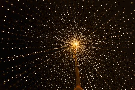 Yellow gold Christmas Lights. Christmas bright illuminations