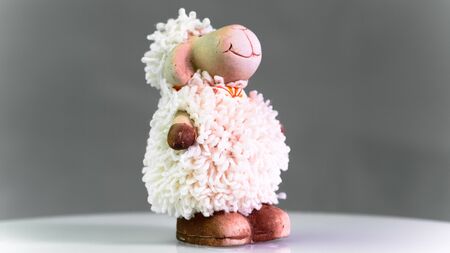 toy cartoon sheep closeupの写真素材