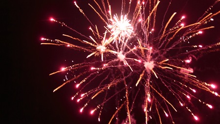 fireworks in the night skyの写真素材