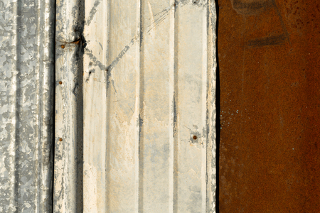 Stained metal wall texture pattern. Close up photo.