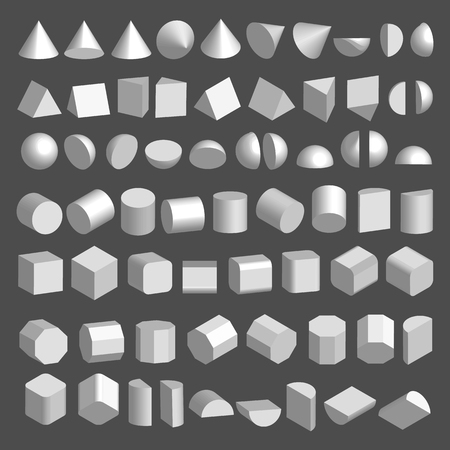 3D shapes set.のイラスト素材