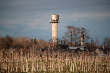 water tower in the countrysideの写真素材