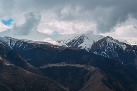 landscape from the high mountains in the daytimeの写真素材