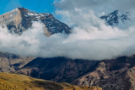 landscape from the high mountains in the daytimeの写真素材