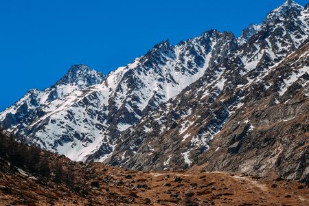 landscape from the high mountains in the daytimeの写真素材