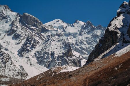 landscape from the high mountains in the daytimeの写真素材