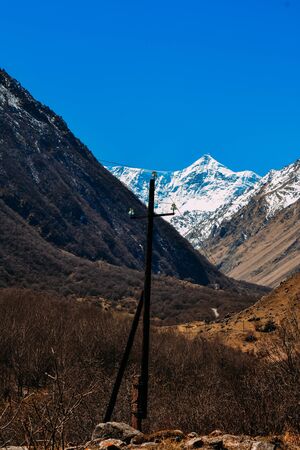landscape from the high mountains in the daytimeの写真素材