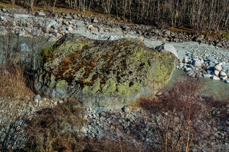 large stone in the mountain area in the daytimeの写真素材