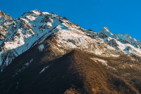 landscape from the high mountains in the daytimeの写真素材