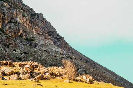 landscape from the high mountains in the daytimeの写真素材