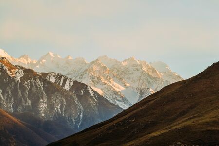 landscape from the high mountains in the daytimeの写真素材