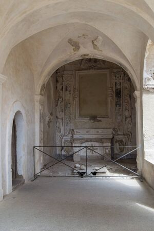 architecture and old buildings of Italy in the city of Ischia in the daytimeの写真素材