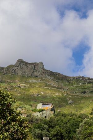 Italian mountains and hills in the city of Ischiaの写真素材