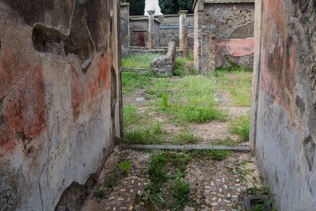 architecture and old buildings of Italy in the city of Ischia in the daytimeの写真素材