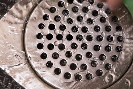 drainage hole in the bathroomの写真素材