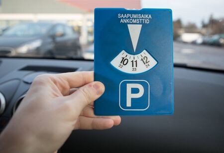 parking clock Finlandの写真素材