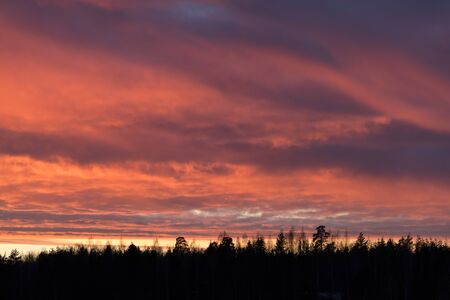 bright colored sunset sky closeupの写真素材