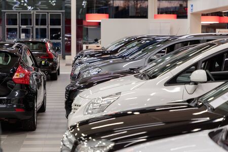 Cars in the showroom