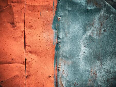old rusting with peeling paint metal blank designer background