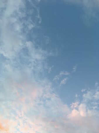 unusually beautiful sky with clouds at sunsetの写真素材