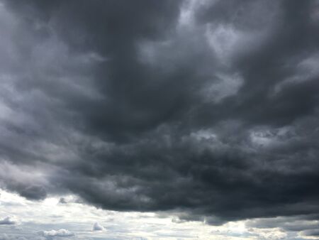 wicked stormy sky with gray cloudsの写真素材