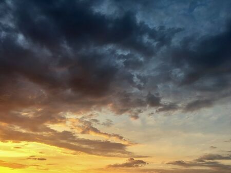 unusually beautiful sky with clouds at sunset