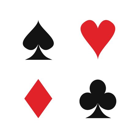 simple card suits on a white isolated backgroundのイラスト素材