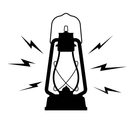 vintage kerosene lantern icon on a white isolated background.のイラスト素材