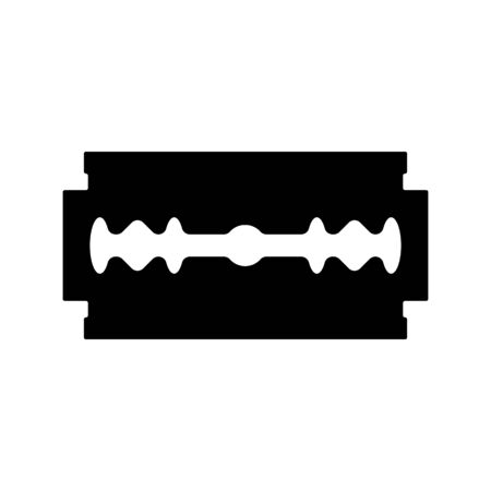 razor blade vector silhouette on a white isolated background.のイラスト素材
