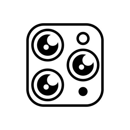 triple camera simple icon on a white isolated backgroundのイラスト素材