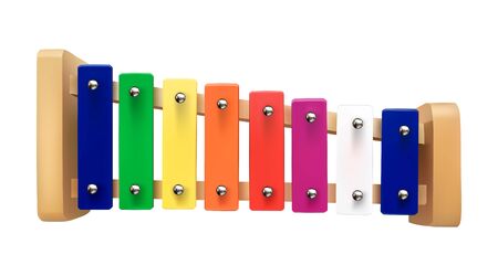 xylophone vector illustration of a children musical instrument on a white isolated background.のイラスト素材