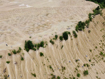 Old flooded sand pit aerial photo