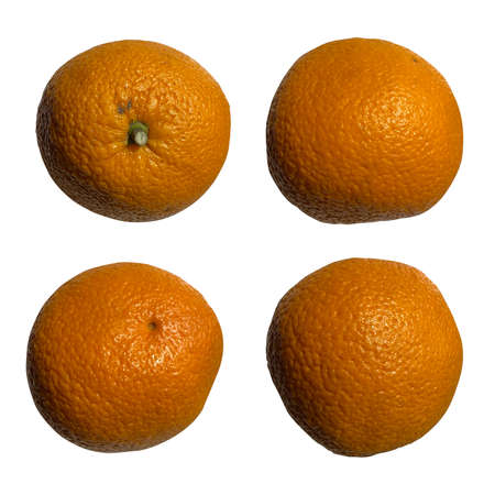 set of oranges on a white isolated backgroundの写真素材