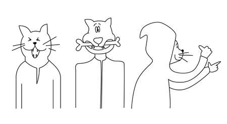 funny cats setのイラスト素材