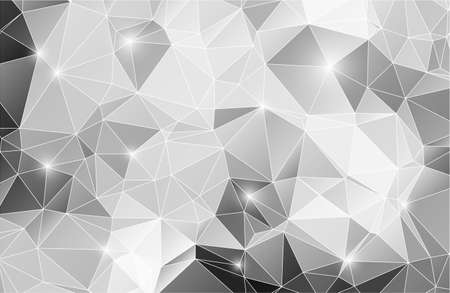Black and white abstract background shiny polygonのイラスト素材