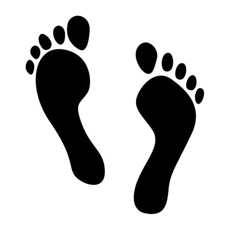 human foot prints on a white isolated backgroundのイラスト素材