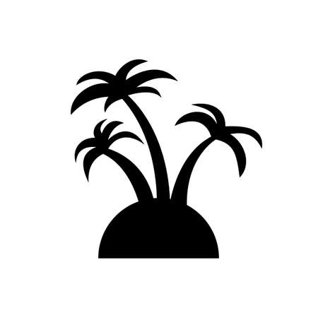 island icon with three palm trees on a white isolated backgroundのイラスト素材