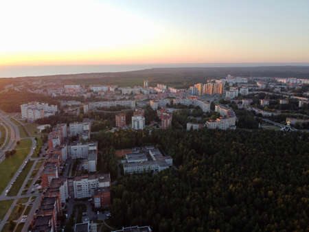 Sosnovy Bor, Leningrad Region, Russia. Aerial photoの写真素材