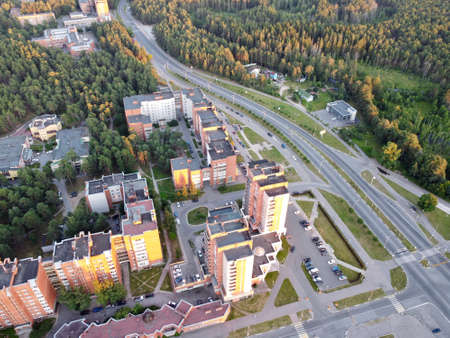 Sosnovy Bor, Leningrad Region, Russia. Aerial photoの写真素材