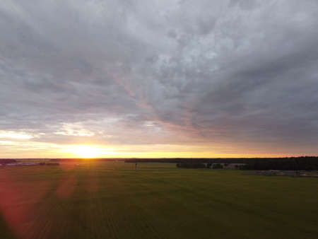 sunset sky with clouds backgroundの写真素材