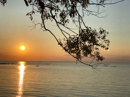 beautiful summer sunset in the Baltic Sea Gulf of Finland