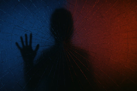 Old clock breaking into dust against dark background.の写真素材